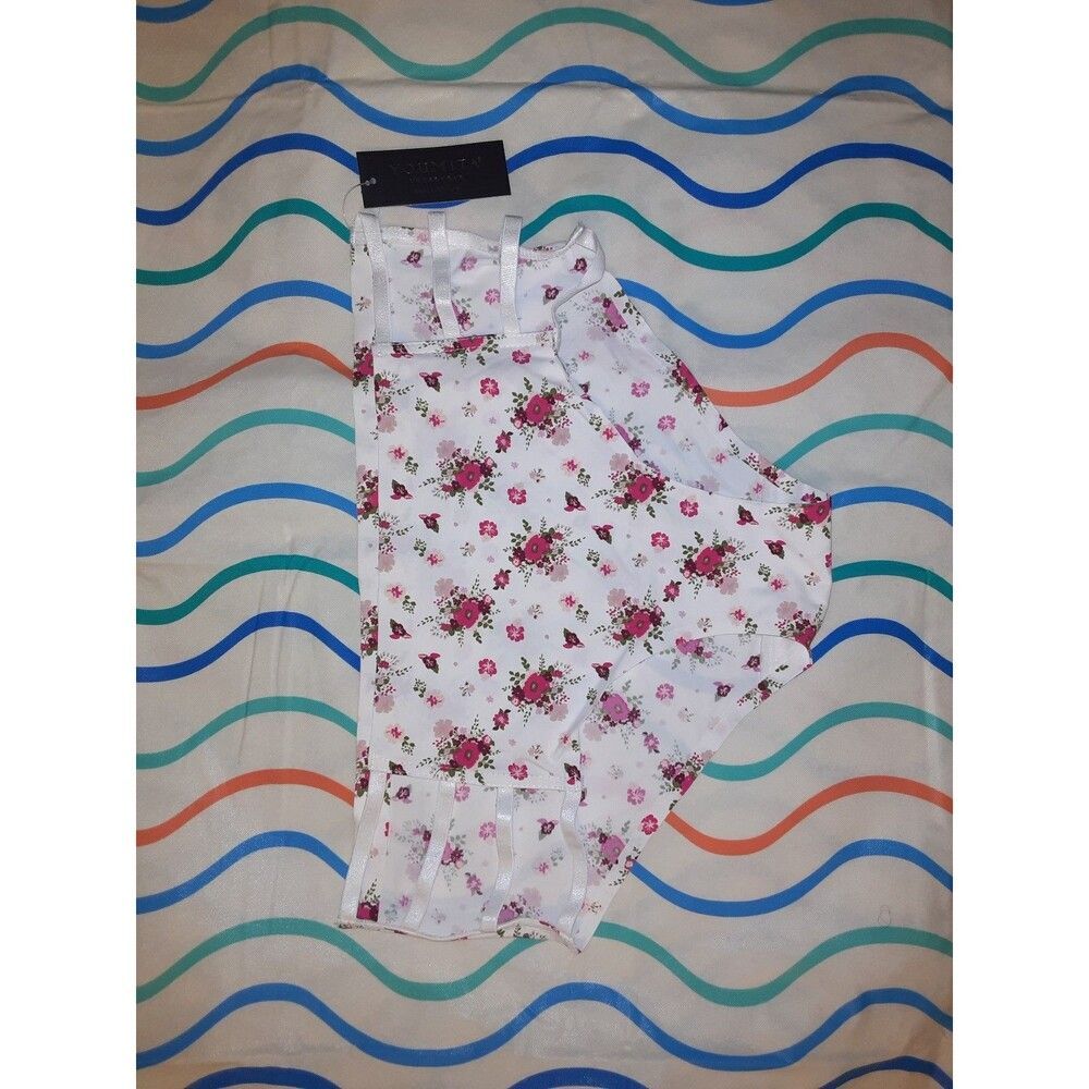 Youmita Carnation Bouquet Print Seamless Laser Cut Panty NWT